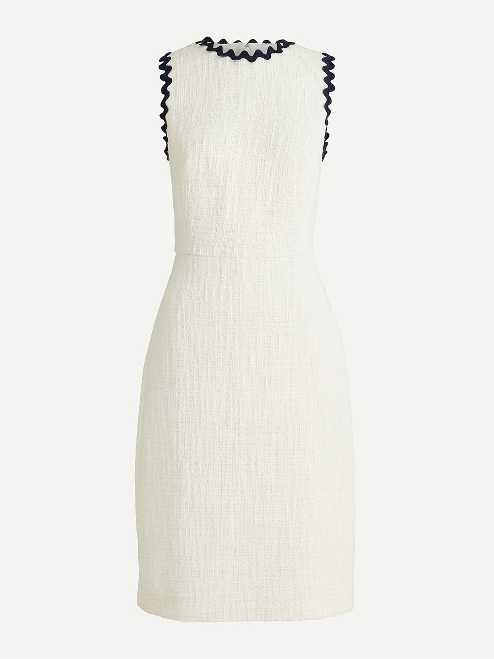 NWT J. Crew Textured Tweed Scallop Neck Sheath Dress 8 TALL